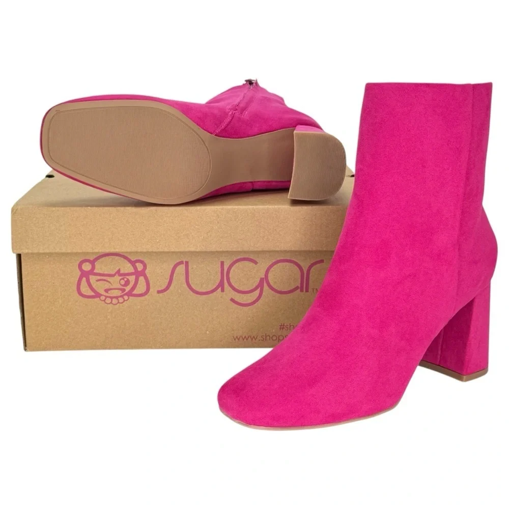 Sugar Element Fuschia Microsuede Womens Ankle Boots Size 7M - Picture 13 of 14